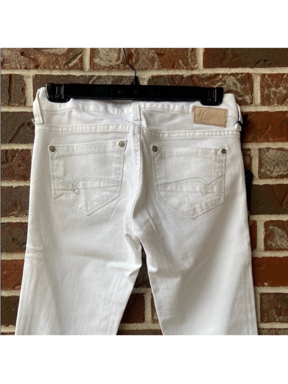 Mavi White Women's Jeans - Back Pocket Detail
